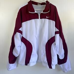 Vtg 90s Nike Big Swoosh Windbreaker Jacket Burgundy XL RN 56323 White Tag